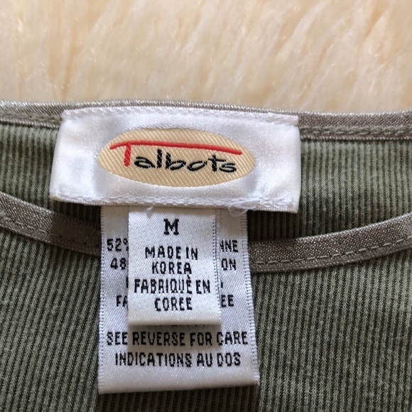 Talbots olive green tee size M - Picture 2 of 7